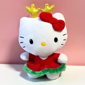 Vintage Y2K 2000s mcbling Sanrio holiday reindeer hello kitty plush